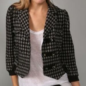 Marc by Marc Jacobs Black Grey Houndstooth Cropped Jacket